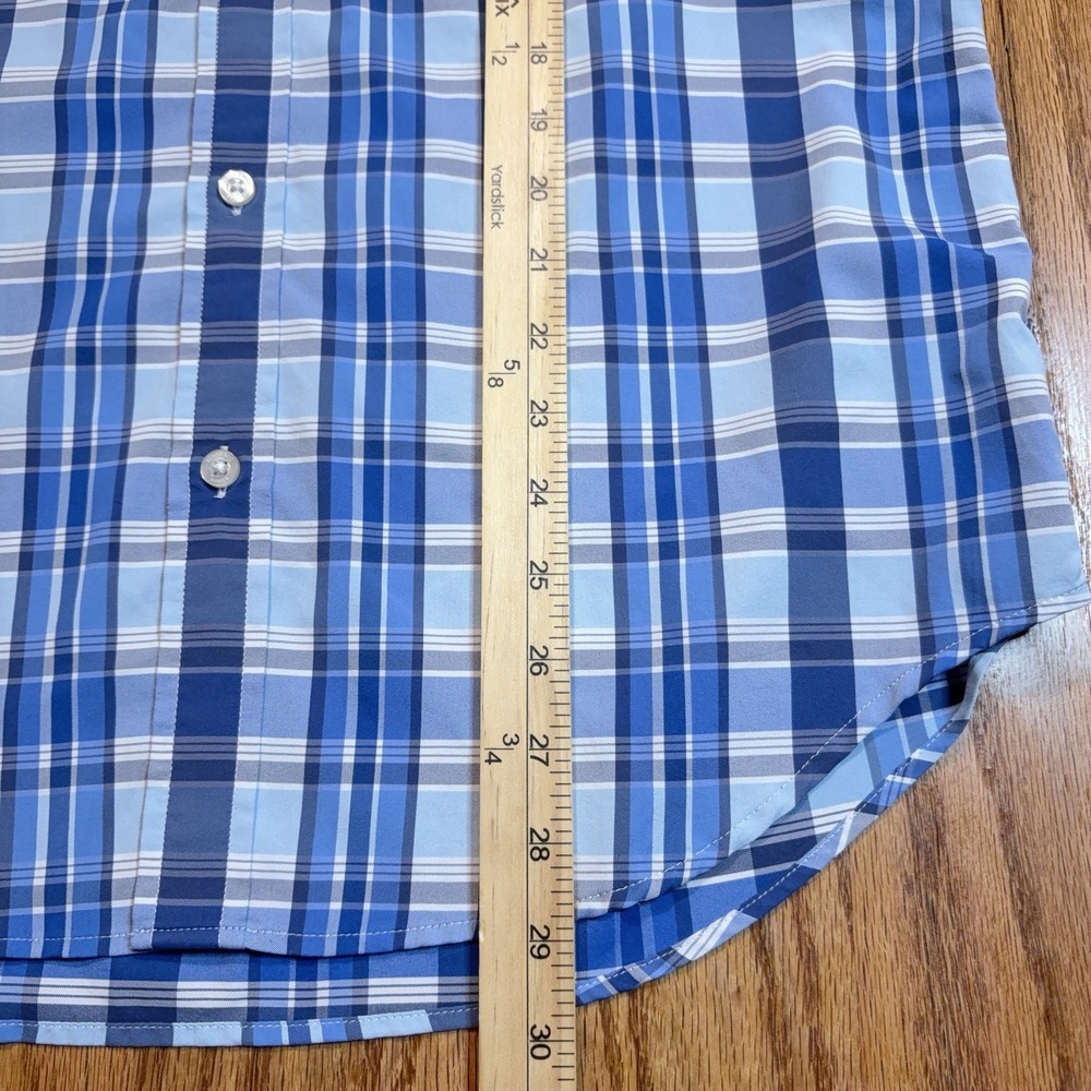 Vineyard Vines Whale‎ Shirt Mens Med Blue Plaid Button Down Stretch Performance - Picture 5 of 7